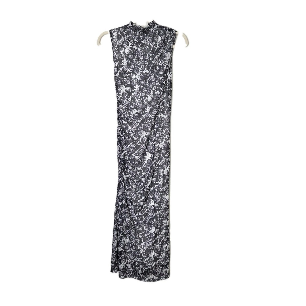 Betsey Johnson NWT black and white floral sleeveless midi dress Y2k 90s Coquette